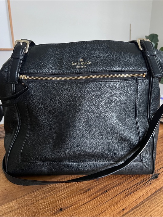kate spade Handbags - kate spade Black Pebbled Leather Shoulder Bag with Gold Hardware